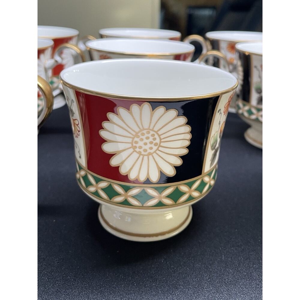 Vintage 1978 Mikasa Bone China Footed Tea Coffee Cups Shogun Set‎ of 9 Cups - Picture 5 of 6